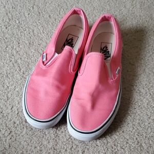 Vans Neon Pink Slip Ons 10 Women
